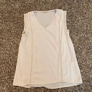 EUC beige tank with crotchet detail